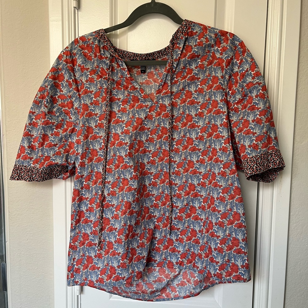Judith & Charles Short Sleeve Peasant Top